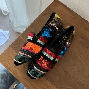 Roger Vivier sequin flats slip on